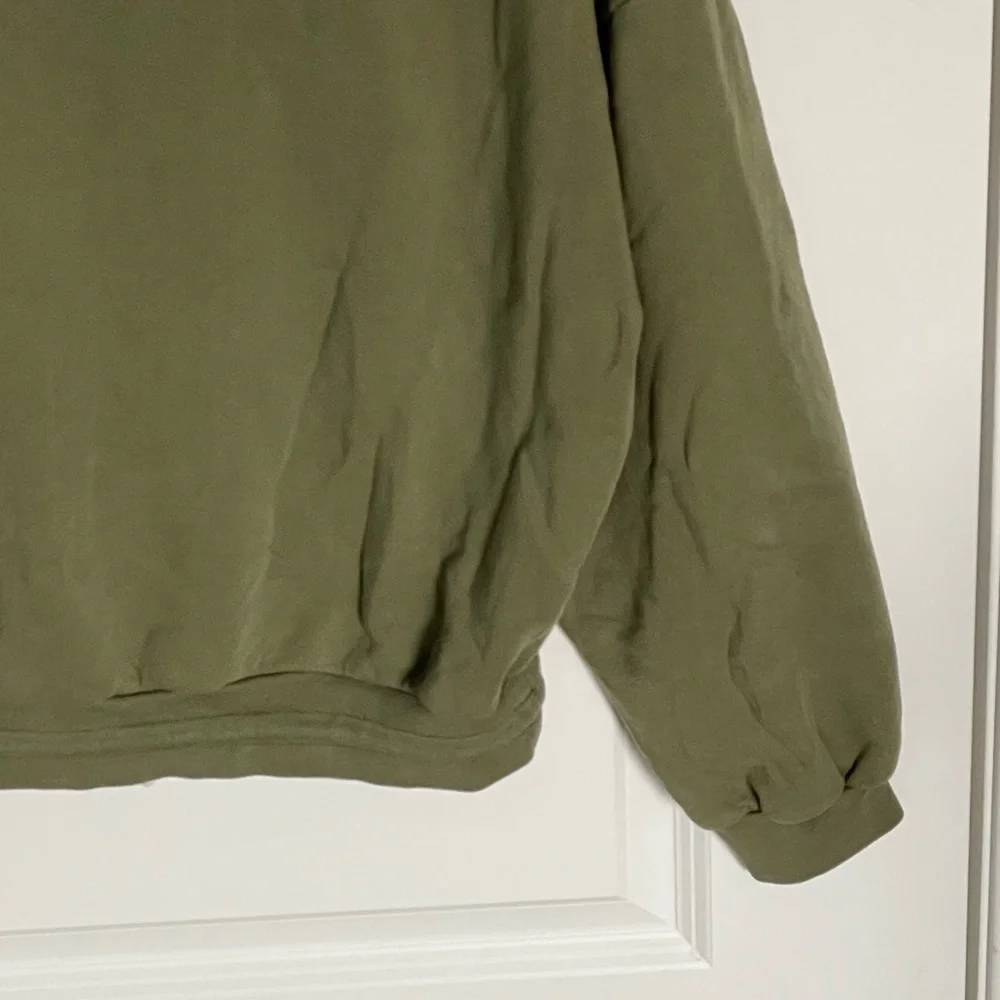 J. Crew University terry patch-pocket Sweatshirt army green 35799